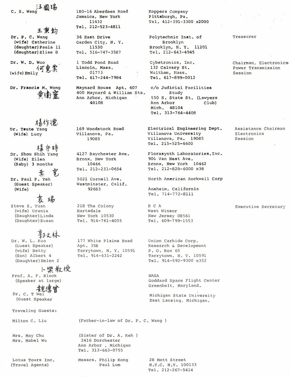 (2/2)Seminar on Modern Engineering and Technology 1968 CIE-NY List of speakers