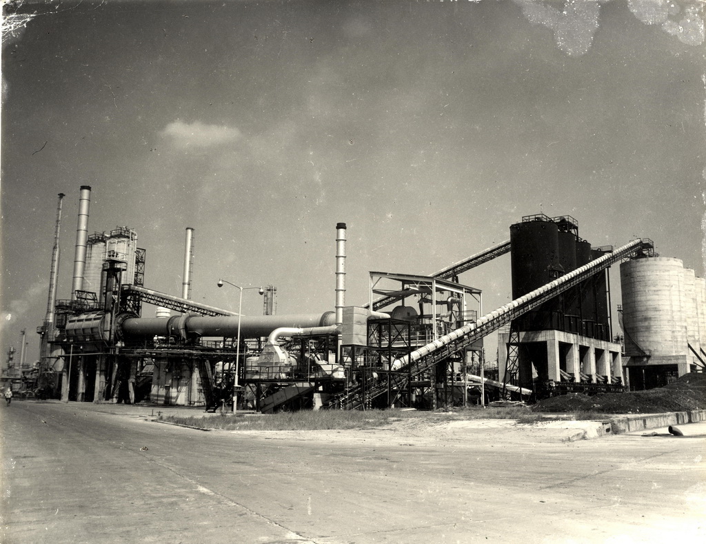 The newly constructed petroleum coke unit in 1975