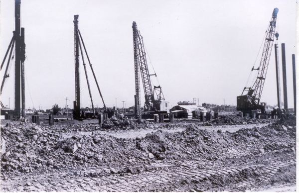 Pile driving at the Central Warehouse